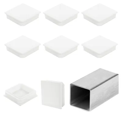 Productafbeelding van Omgoods - 8 Stuks Plastic Einddoppen voor Vierkante Buizen, Wit