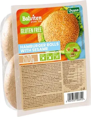 BUŁKI DO HAMBURGERÓW Z SEZAMEM BEZGLUTENOWE (2 szt.) 140 g - BALVITEN