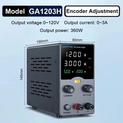 Produktbild von Labornetzgerät - Einstellbares DC Netzteil - 0–120V 0–3A - USB-Ausgang - Digitalanzeige - 220V EU-Stecker