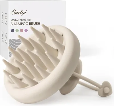 Image de Brosse de massage du cuir chevelu en silicone Brosse de shampooing Exfoliation Massage de la tête à sec StiHairs Croissance des cheveux Réduit les pellicules