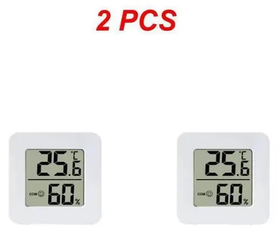 Immagine prodotto di Indicatore di temperatura ambiente, mini termometro digitale, igrometro con sensore da parete, display LCD per uso domestico. Quantità: 2 pezzi