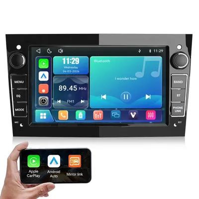 Produktbild von 7 Zoll LINUX Autoradio (Grau) für Opel Corsa D / Astra H(Klavier Schwarz)– Kabelloses CarPlay & Android Auto, Bluetooth,SWC