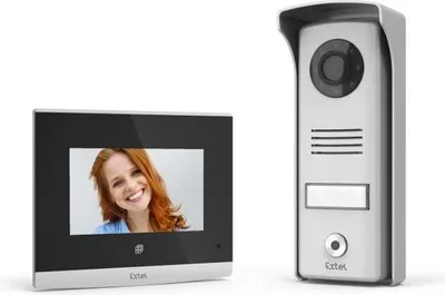 Image de Interphone vidéo Extel Compact, écran 4 pouces, 2 fils, 6 mélodies, vision nocturne, IP44