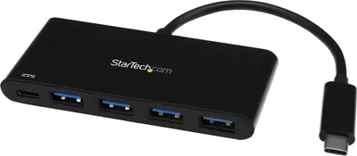 Produktbild von StarTech.com 4-Port USB 3.0 Hub mit Stromversorgung - USB-C to 4x USB-A - Hub - 4 x SuperSpeed USB 3.0 - Desktop