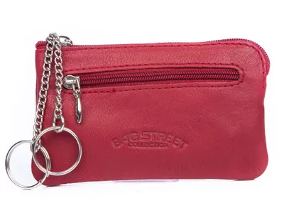 Obrázek produktu pro Pouzdro na klíče Sachet Red Leather Soft Natural Leather Women's Men's Natural Leather
