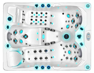 Productafbeelding van Hydromassagebad Spa-Bad Sprudelbad Entspannungsbad Relaxpool Whirlpool 213x165cm