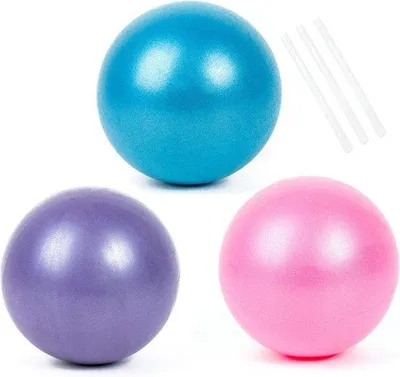Zdjęcie produktu dla Mała piłka treningowa, 25 cm, piłka do pilatesu, mini piłka fitness z nadmuchiwanym rurkiem, piłka gimnastyczna do pilatesu, jogi, piłka terapeutyczna, do domu, do biura