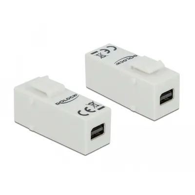 Produktbild von DeLOCK 86387, Flach, Weiß, Mini DisplayPort, Mini DisplayPort, Weiblich, Weiblich
