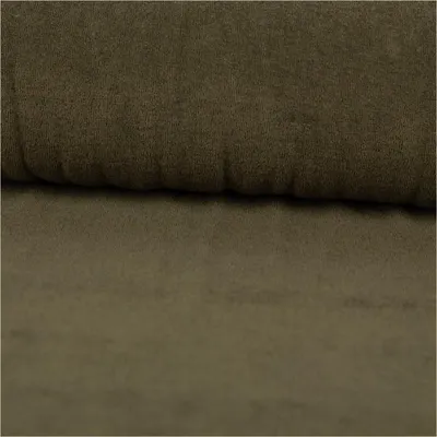 Produktbild von Frotteestoff Meterware Stretch einfarbig khaki-grün 1,5m
