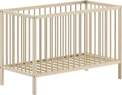 Gitter-Babybett Dino 65.4 x 124.4 x 84.4 cm Buche Natur_Natur24