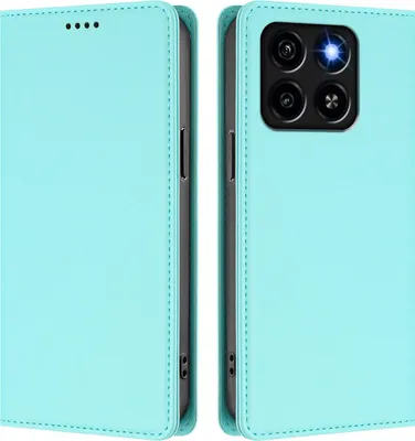 Image de Étui en cuir pour ZTE Blade A35 / A55, étui à rabat magnétique en cuirPolyuréthaneavec support, vert menthe