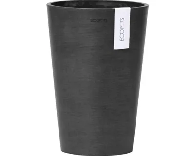 Produktbild von Blumenvase Ecopots Pisa Kunststoff Ø 17,5 cm H 25,2 cm dunkelgrau