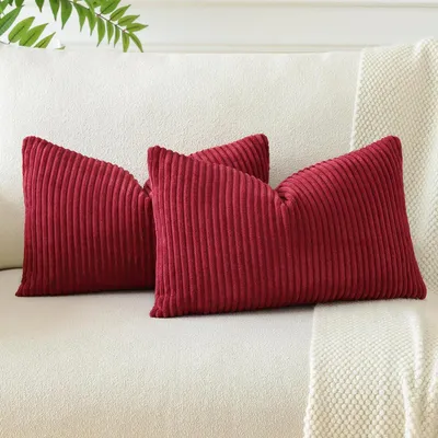 Immagine prodotto di 2 federe per cuscini, set da 2, 40x60 cm, color borgogna