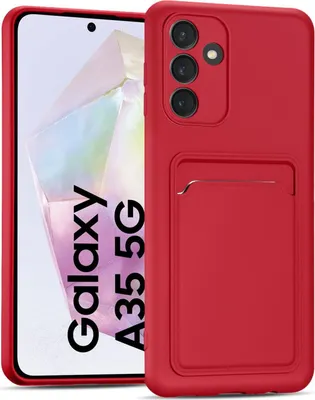 Produktbild von Conie Schutzhülle für Samsung Galaxy A35 5G mit Kartenfach Tasche Case Cover Bumper Silikon Hülle in Rot