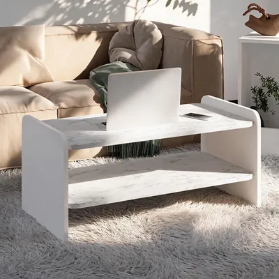 Obrázok produktu pre Skye Decor, kvalitný konferenčný stolík (3 časti) – dub sýto modrej farby, 100% melamín, 89,8 cm