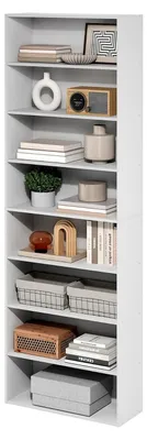 Produktbild von Offenes 8-stöckiges Bücherregal, Aufbewahrungsorganizer, 23 x 60 x 180 cm, Weiß