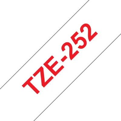 Produktbild von Brother TZE-252 Etiketten erstellendes Band Rot aud Weiss