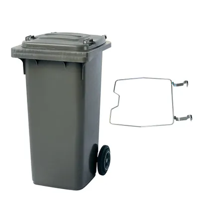Produktbild von BRB Mülltonne MGB 120 Liter, mit Klemmring für Müllsäcke (grau)