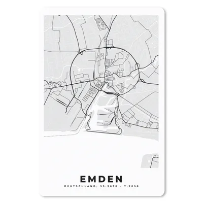 Produktbild von MuchoWow® Mauspad Mousepad Stadtplan - Emden - Karte - Deutschland - Karte 40x60 cm - Mousepads - Maus Mat - Pad - Mausunterlage - Schreibtisch Accesoire
