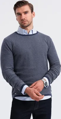 Obrázek produktu pro Ombre Clothing Pánský klasický svetr Leone navy XXL