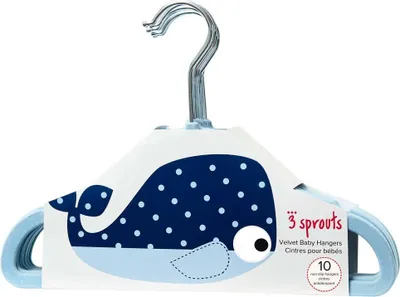 Produktbild von 3 Sprouts Kinder Kleiderbügel Wal uni blau