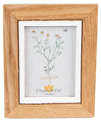 Produktbild von Clayre & Eef Bilderrahmen 7x10 cm Braun Weiß MDF