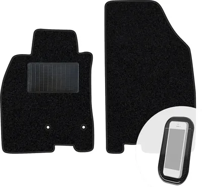 Produktbild von moto-MOLTICO Vorne Fußmatten Auto Velours Autoteppiche Schwarz Automatten Set 2-teilig passend für Renault Fluence 2010-2016
