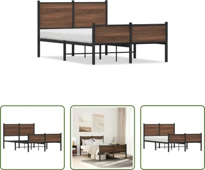 Produktbild von The Living Store Bettgestell mit Kopf- und Fußteil Metall 120x190 cm