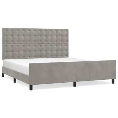 Obrázek produktu pro vidaXL Rám postele bez matrace světle šedý 160x200 cm sametový
