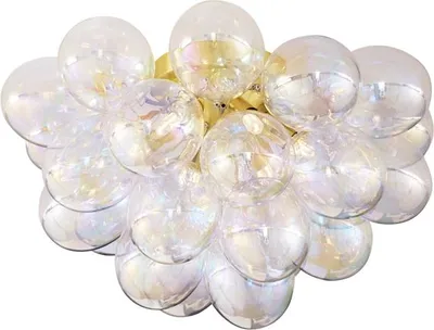 Produktbild von QAZQA - Design Deckenleuchte I Deckenlampe I Lampe I Leuchte Messing mit Regenbogenglas 6-flammig - Uvas I Wohnzimmer I Schlafzimmer - - LED geeignet G9