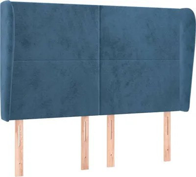 Produktbild von vidaXL Kopfteil mit Ohren Dunkelblau 147x23x118/128 cm Samt