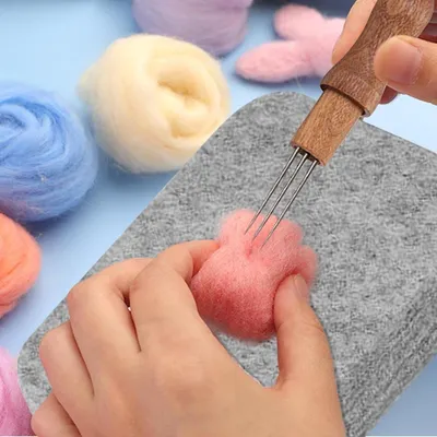 Komplettes Filzset zum Nadelfilzen mit 24 Farben