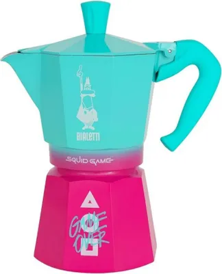 Obrázok produktu pre Bialetti 0005393, Moka kanvica, Modrá, Ružová, Hliník, 6 šálok, Termoplastik, Moka Express