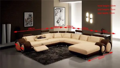 Produktbild von Wohnlandschaft Ecksofa U-Form Ledersofa Polster