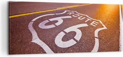 Produktbild von Bild auf Leinwand - Leinwandbild - Usa wegweg 66 freiheit reise - 100x40cm - Wand Bild - Wanddeko - Leinwanddruck - Bilder - Kunstdruck - Wanddekoration - Leinwand bilder - Wandkunst - AB100x40-0443