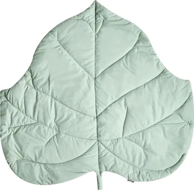 Zdjęcie produktu dla BELIANI Mata do zabawy jasnozielona bawełniana pikowana 110 x 110 cm w kształcie liścia akcesoria dla niemowląt dzieci
