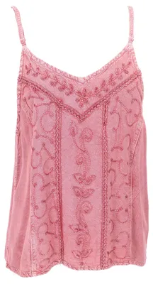 Produktbild von Besticktes Top Boho Chic, Lockeres Sommertop - Rosa, Damen, Pink, Viskose, Tops & T-Shirts
