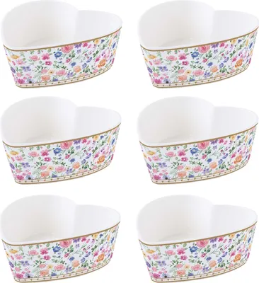 Produktbild von 6er Set Müslischalen MON AMOUR Herzen & Blumen in Herzform D. 15cm Easy Life