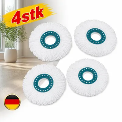 Productafbeelding van 4 stuks vervangingskop voor de Leifheit Clean Twist Disc mop, vervangingskop voor dweil