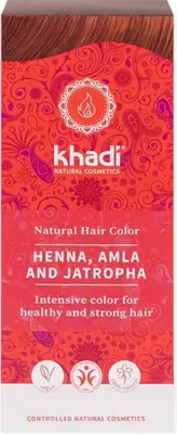 Produktbild von Khadi KD 80, Rot, Henna, Amla & Jatropha, Frauen, Glanz, Lawsonia Inermis (Henna), Emblica Officinalis (Amla), Eclipta Alba (Bhringaraj), Bacopa Monniera..., 1 Stück(e)