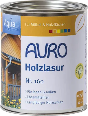 Produktbild von AURO Holzlasur, Aqua, Orange - Nr. 160-26 - 0,75 Liter