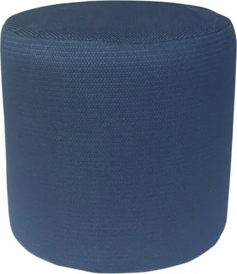 Produktbild von Velours-Hocker MAKALU 40x40 cm rund – stilvoller Fußhocker aus weichem Samt – Marineblau