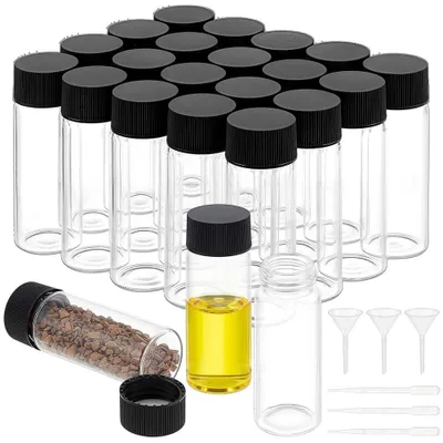 Productafbeelding van Set van 30 Transparante Glazen Flessen met Schroefdop 30 ml