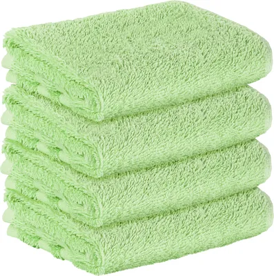 Produktbild von StickandShine 4er SET Premium Frottee Gästehandtuch 30x50 cm in hellgrün  in 500g/m² aus 100% Baumwolle