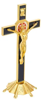 Tischkreuz gold, Metall, 9,6x8x20,6 cm, für Hausaltar