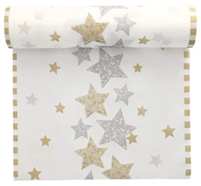 Productafbeelding van Tafelrunner, stofachtig, Airlaid, 24 meter x 40 cm, "Stardust"