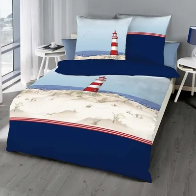 Produktbild von Kaeppel Bettwäsche Leuchtturm marine 135x200 cm + 80x80 cm