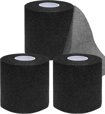 Produktbild von 3er-Pack Pre-Wrap-Klebeband, schwarze Pre-Wrap-Haarbänder, Schaumstoff-Unterwickel für Sport