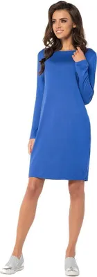 Obrázok produktu pre Klasické mini šaty bez chrbta s dlhým rukávom; modré XL/2XL 42/44