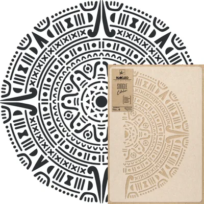 Produktbild von Wiederverwendbare Kunststoff Schablone // MANDALA AZTECA M